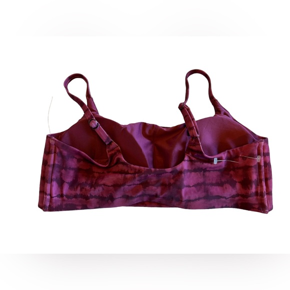 ATHLETA Plum Tie Dye Square Neck Printed Bikini Top Swimsuit NWOT - Picture 4 of 7
